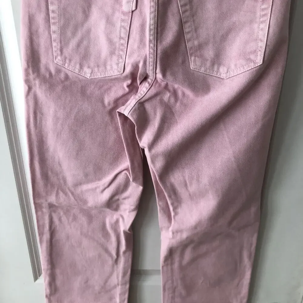 3x1 NYC size 24 Women's distressed straight leg jeans Mineral Rose Pink $367